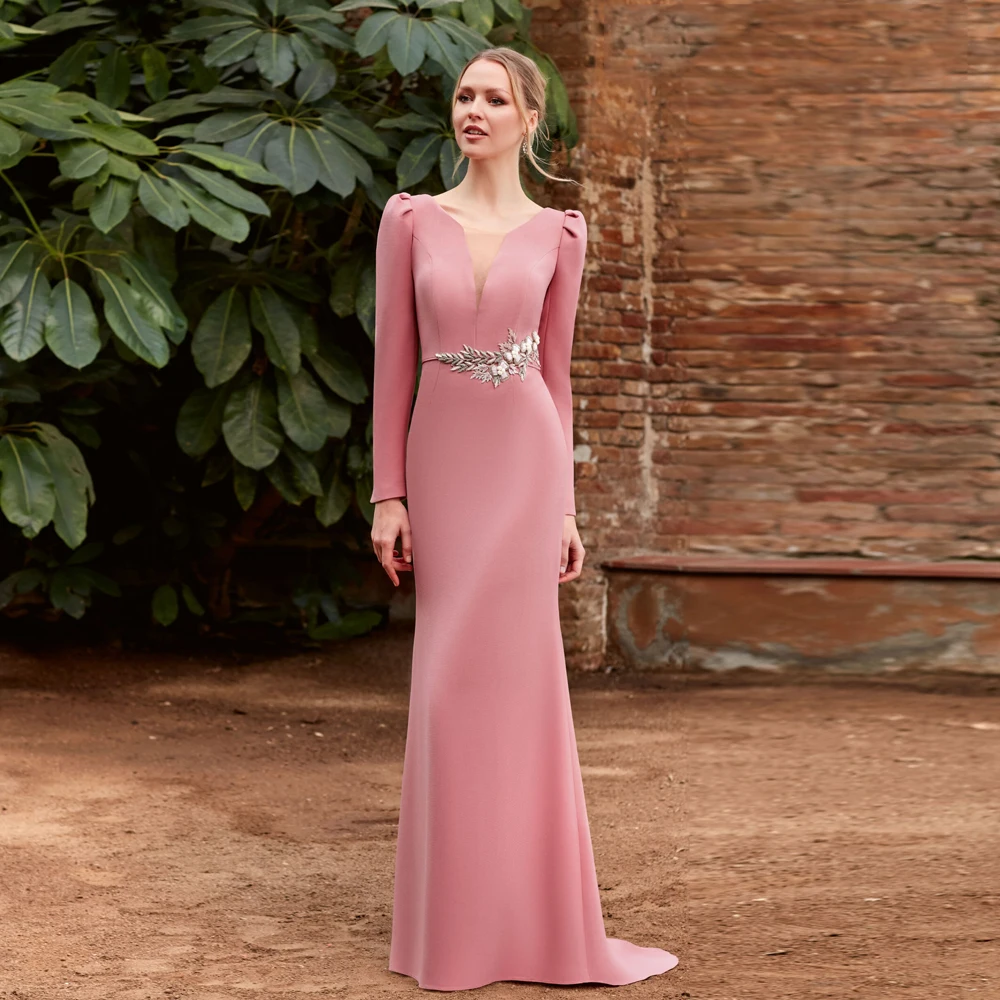 Top Trends: Elegant O Neck Mother Of The Bride Dresses Long Sleeves Mermaid Wedding Party Gowns Applique Floor-Length 2024 فساتين السهرة Shoppable Styles