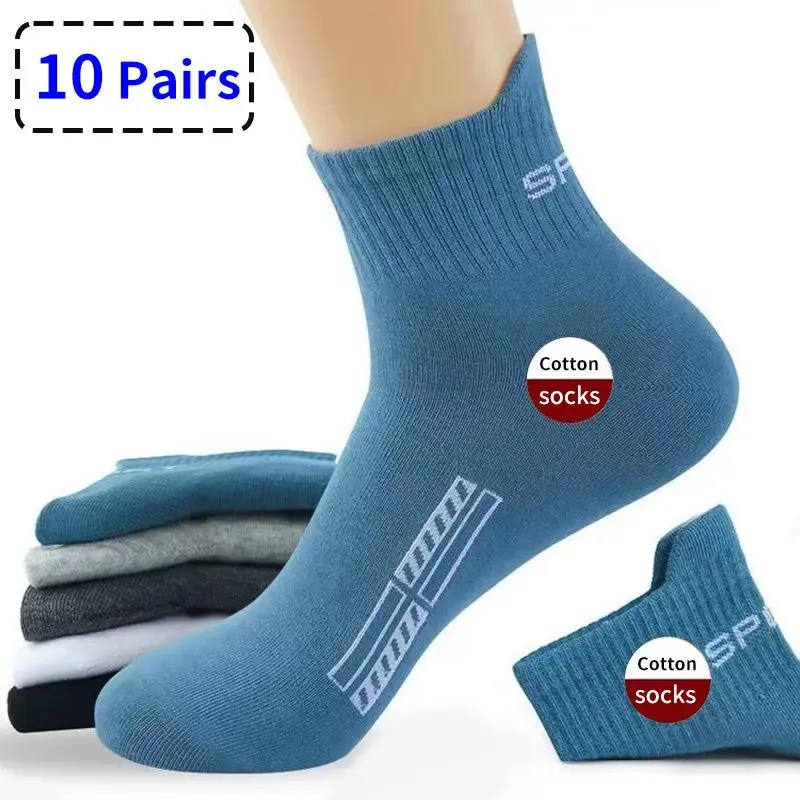 Top Trends: 10 Pairs High Quality Lot Man Socks Casual Breathable Socks Men Cotton Socks Run Sports Socks Men Gift Sokken Large Size38-45 Shoppable Styles