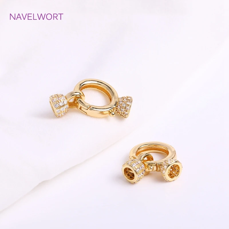 Top Trends: 18K Gold Plated Pearl Clasps Fastener DIY Jewelry Accessories Inlaid Zircon Pearl Clasps Connectors For Necklace Making Findings Shoppable Styles