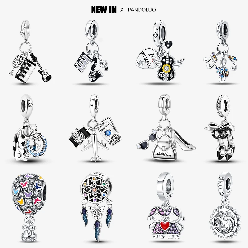 Top Trends: 2024 Original New In Music Elements Three Piece Set Charm Beads Fits Pandora Bracelet 925 Silver Women Pendant Bead Jewelry Gift Shoppable Styles