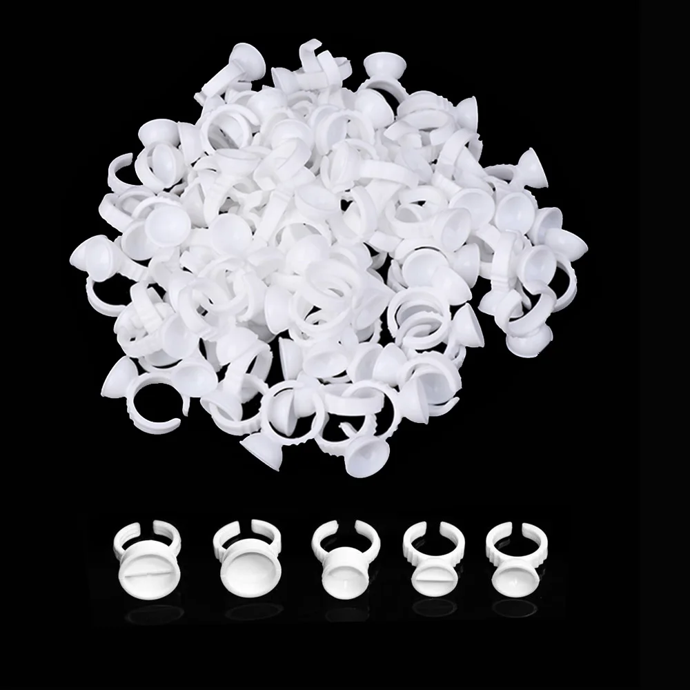 Top Trends: 100 / 1000PCS Microblading Pigment Glue Rings Tattoo Ink Holder S / M / L Eyebrow Makeup Accessories Eyelash Extension Glue Cups Shoppable Styles