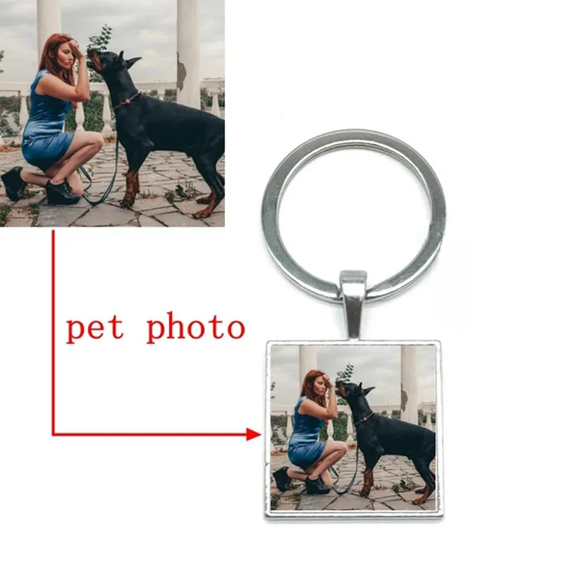 Top Trends: Diy Personalized Custom Square Keychain Customdog Pendant Keychain For Your Favorite Souvenir Jewelry Gift Shoppable Styles