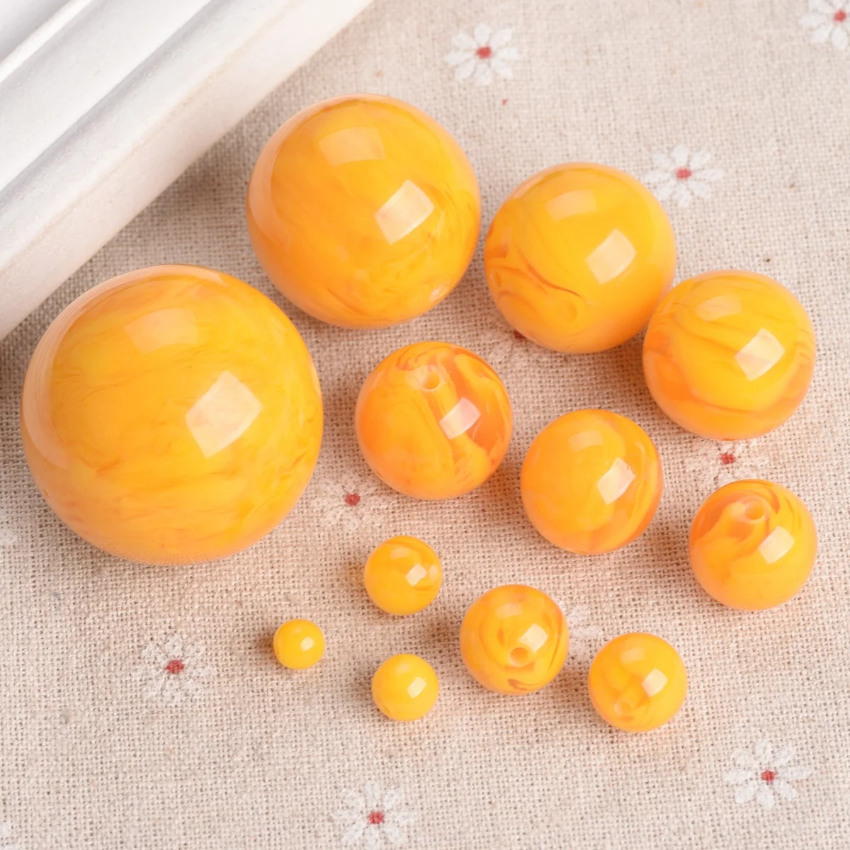 Top Trends: Round Orange Resin Plastic Imitated Amber 6mm 8mm 10mm 12mm 14mm 16mm 18mm 20mm 22mm 25mm 30mm 38mm Loose Beads DIY Jewelry Shoppable Styles