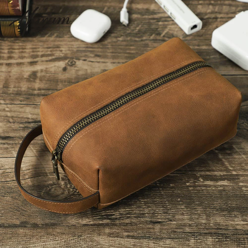 Top Trends: Genuine Leather Portable Cable Digital Storage Bag USB Gadget Wires Charger Power Battery Organizer Cosmetic Case Earphone Pouch Shoppable Styles