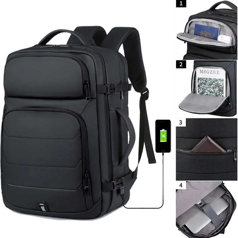 Top Trends: Expandable Men&#039;s 17 Inch Laptop Backpack Waterproof Laptop Bag USB School Backpack Sports Travel School Backpack Shoppable Styles