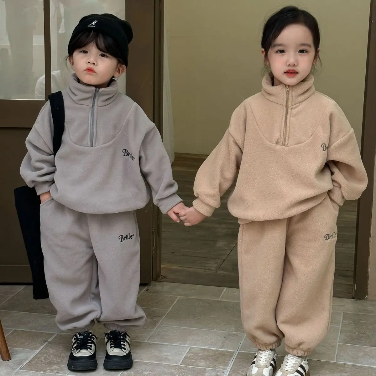 Top Trends: Autumn Winter Baby Kids Fleece Tracksuit Boys Girls Velvet Sweatshirt And Pants Two Piece Sets Children Sports Set Shoppable Styles