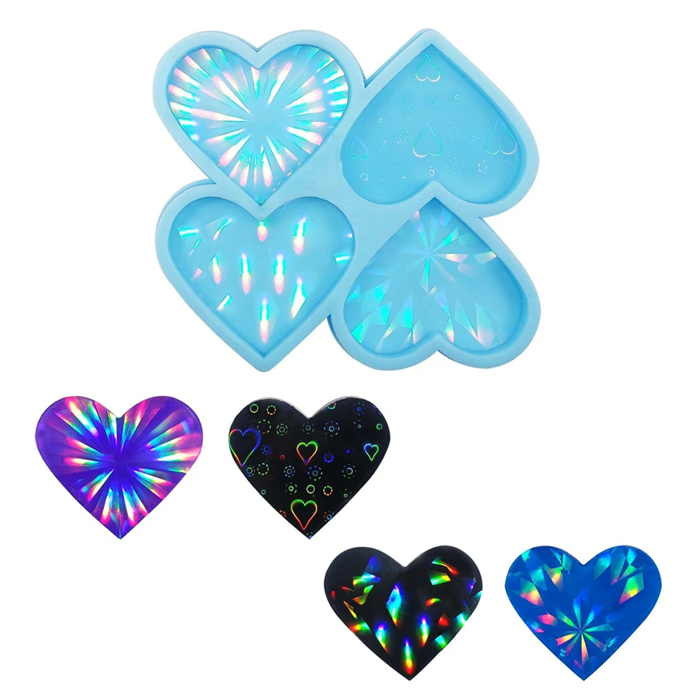 Top Trends: Heart Laser Holographic Silicone Mould Epoxy Resin Mobile Bracket Mold For DIY Handmade Phone Holder Making Supplies Accessories Shoppable Styles