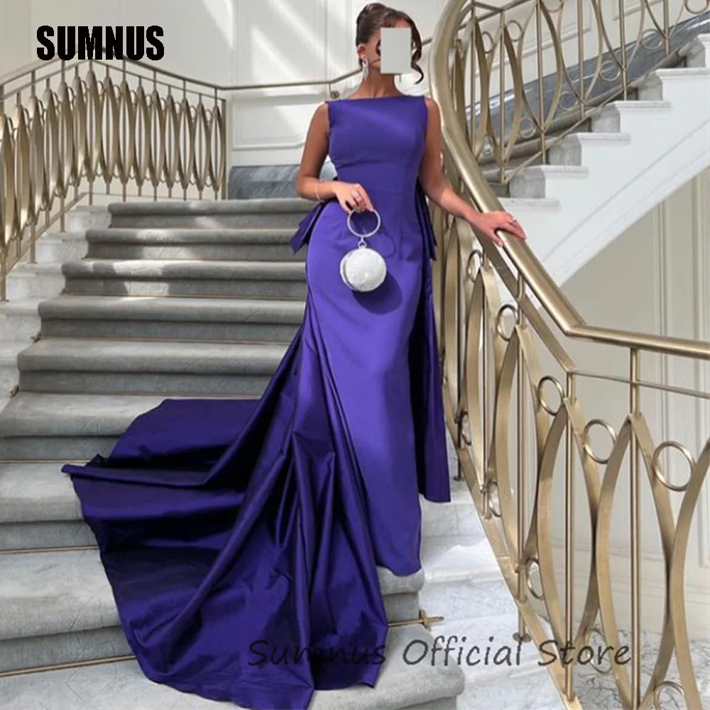 Top Trends: SUMNUS Mermaid Purple Saudi Arabia Party Dresses Backless Saudi Arabia Women Evening Dress Bridesmaid Dubai Pageant Prom Gowns Shoppable Styles