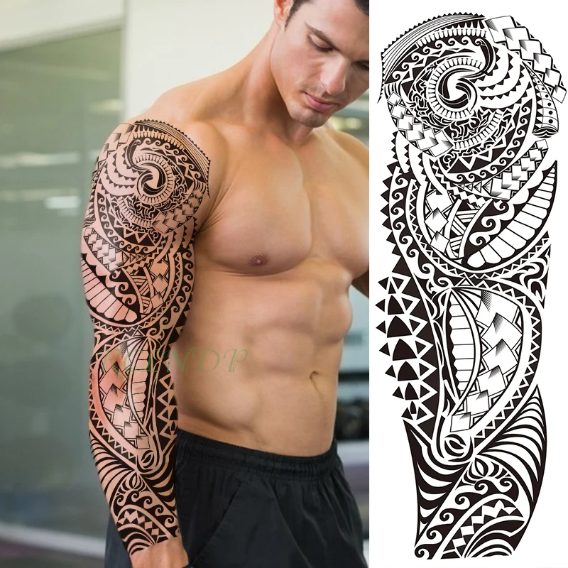 Top Trends: Waterproof Temporary Tattoo Sticker Totem Geometric Full Arm Large Size Sleeve Tatoo Fake Tatto Flash Tattoos For Men Women Shoppable Styles