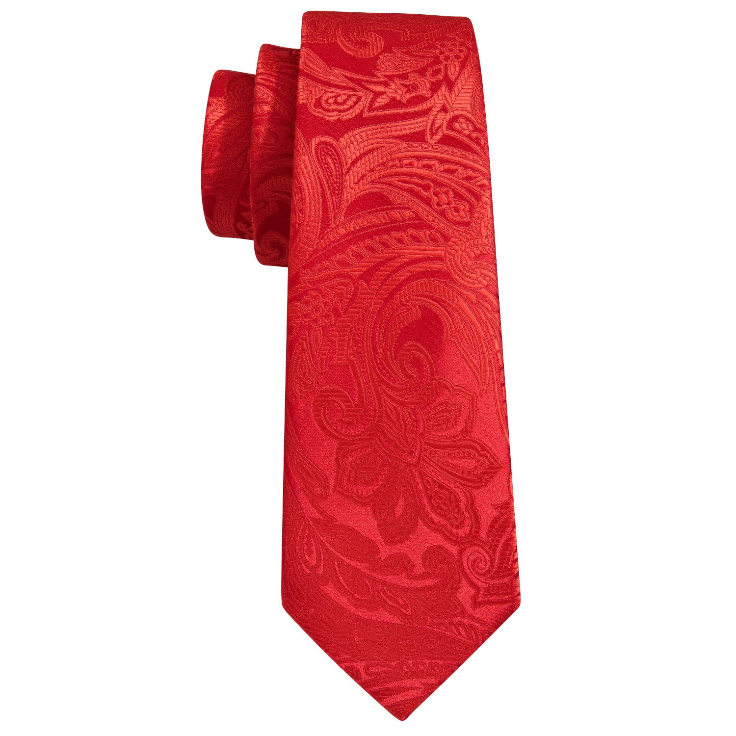 Top Trends: Fashion Silk Men Tie Set Red Burgundy Solid Paisley Striped Plaid Floral Necktie Handkerchief Cufflinks Wedding Business Shoppable Styles - Image 5