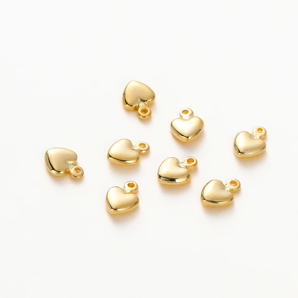 Top Trends: 20Pcs 14K / 18K Gold Color Plated Brass Hear Shape Pendants 5.5x7.5mm Charms Pendant For DIY Necklace Jewelry Making Accessories Shoppable Styles