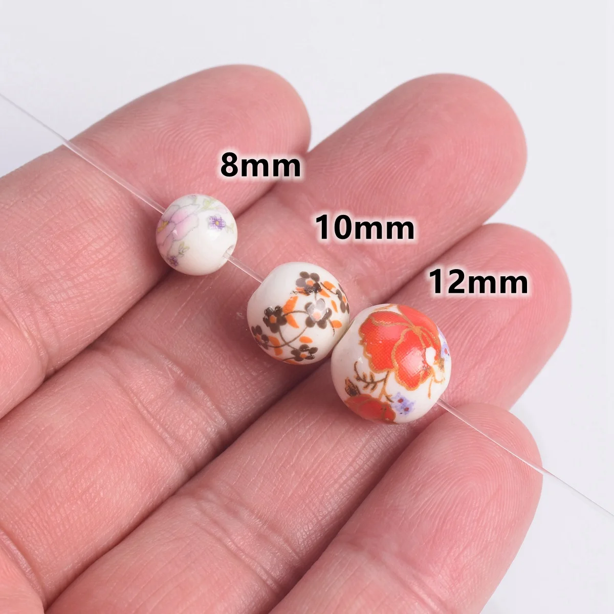 Top Trends: 10pcs 10mm 12mm Flower Patterns Round Ceramic Porcelain Loose Spacer Beads For DIY Crafts Bracelet Jewelry Making 1 #~44 # Shoppable Styles - Image 4