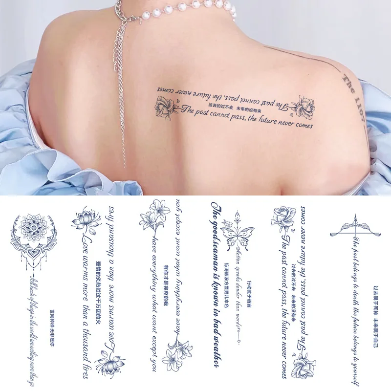 Top Trends: Herbal Plant Tattoo Stickers Men Women Back Decals Semi-Permanent Flower Arm Big Size Shoppable Styles