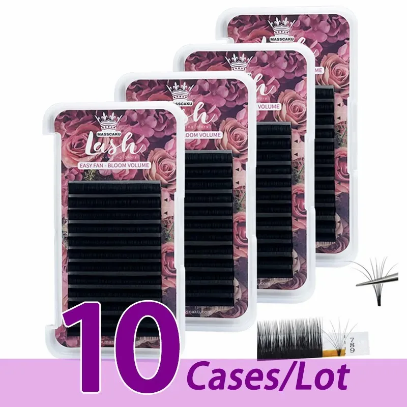 Top Trends: 10case / lot MASSCAKU One Second Making Fans Mink Eyelashes Blooming Easy Fans Private Label Lashes Easy Fanning Eyelash Extension Shoppable Styles