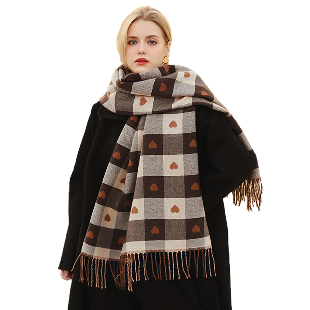 Top Trends: Women Autumn Winter Scarf Lady Cashmere Feel Muffler Spring Fall Large Blanket Classic Plaid Shawl Soft Warm Double-sided Wrap Shoppable Styles