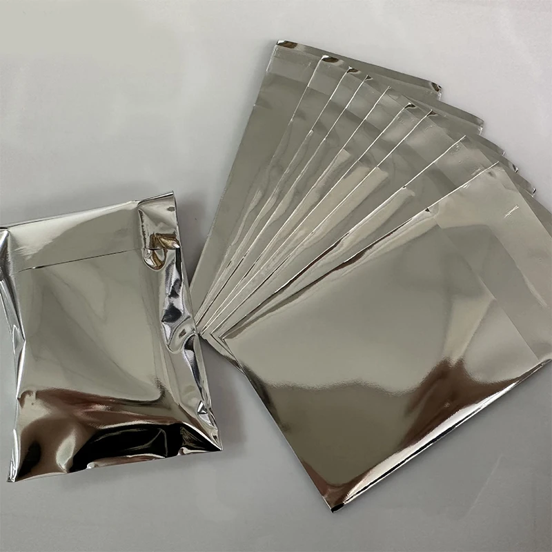 Top Trends: 20pcs Aluminum Foil Self-adhesive Bag 6*8CM Cool Punk Silver Color Small Pouches Handmade Jewelry Earring Packaging Shipping Shoppable Styles