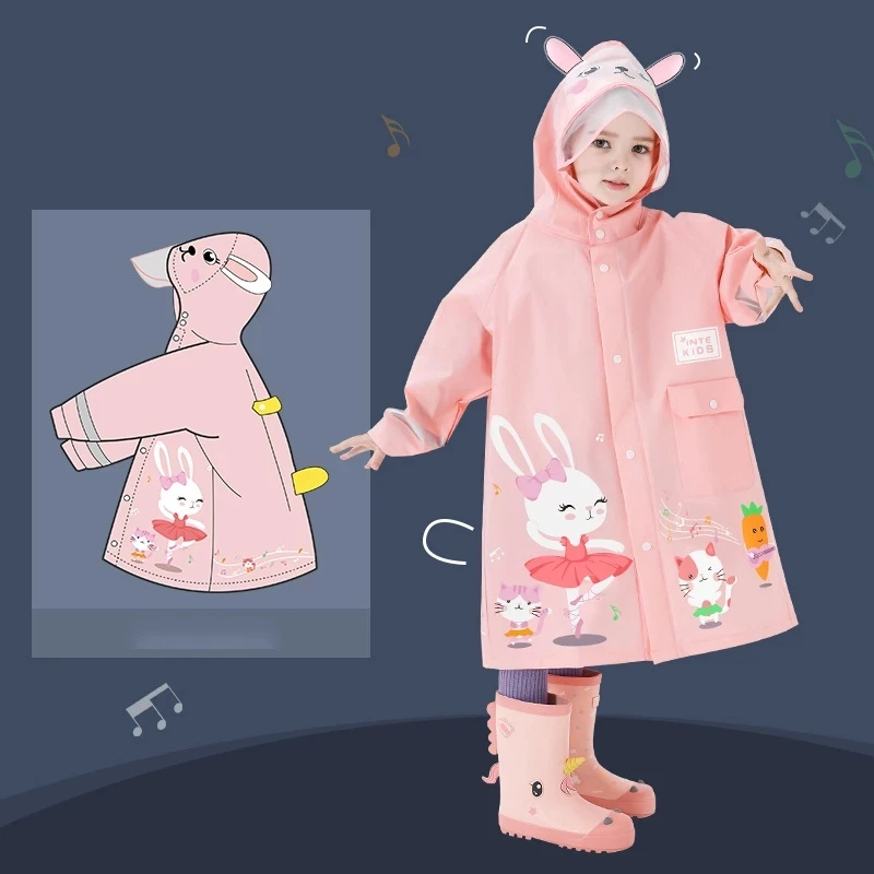 Top Trends: Cute Polyester Baby Raincoat Outdoor Waterproof Rain Coat Children Impermeable Poncho Boys Girls Rain Jacket Shoppable Styles