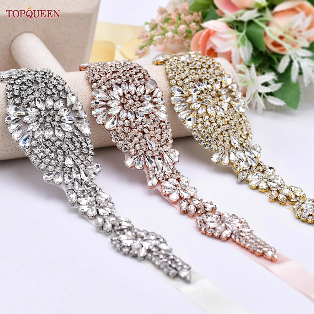 Top Trends: TOPQUEEN S123 Luxury Rhinestone Belt Silver / Gold / Rose Gold Women'S Dresses Caftan Sash Diamond Bridal Wedding Accessories Shoppable Styles