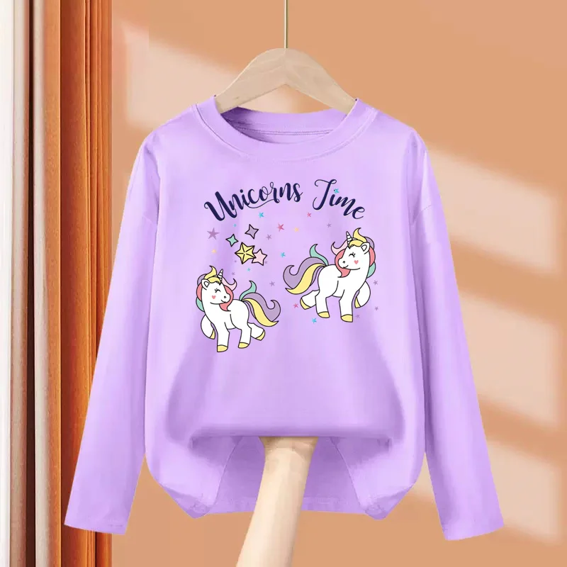 Top Trends: Aimi Lakana Baby Pony Clothes Newborn Children Spring Fall T-Shirt Kids Long Sleeve O-Neck Tops Girl Unicorn Tees Shoppable Styles