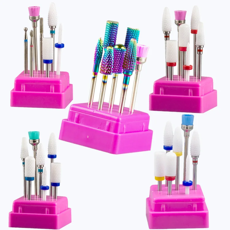 Top Trends: 7pcs Nail Art Tungsten Steel Milling Cutter Set Ceramic Nail Drill Bit Electric Drill Nail Machine Pedicure Tool Accessories Shoppable Styles