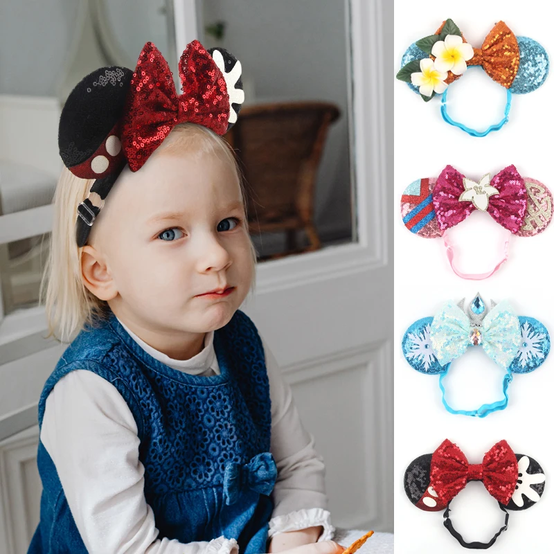 Top Trends: 2024 New Disney 3.3&quot; Mouse Ears Elastic Headband For Baby Adult Sequin 5&quot;Bow Hairband Christmas Party DIY Hair Accessories Shoppable Styles