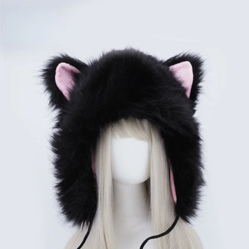 Top Trends: Kawaii Fluffy Cat Ear Fox Beanies Cap Funny Anime Hat Plush Faux Fur Cute Animals Performance Cosplay Props Costume Party Hats Shoppable Styles