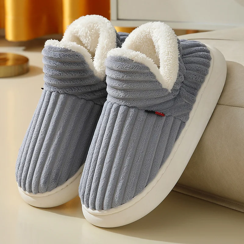 Top Trends: 2023 New Arrival Waterproof Furry Slippers Indoor Men Cotton Shoes Unisex Keew Plush Ankle Snow Boots Woman Home Slippers Shoppable Styles