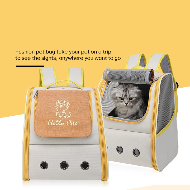 Top Trends: Pet Cat Carrier Backpack Breathable Portable Travel Backpack Tulle Oxford Fabric Handbag Breathable Security Pet Travel Bag Shoppable Styles