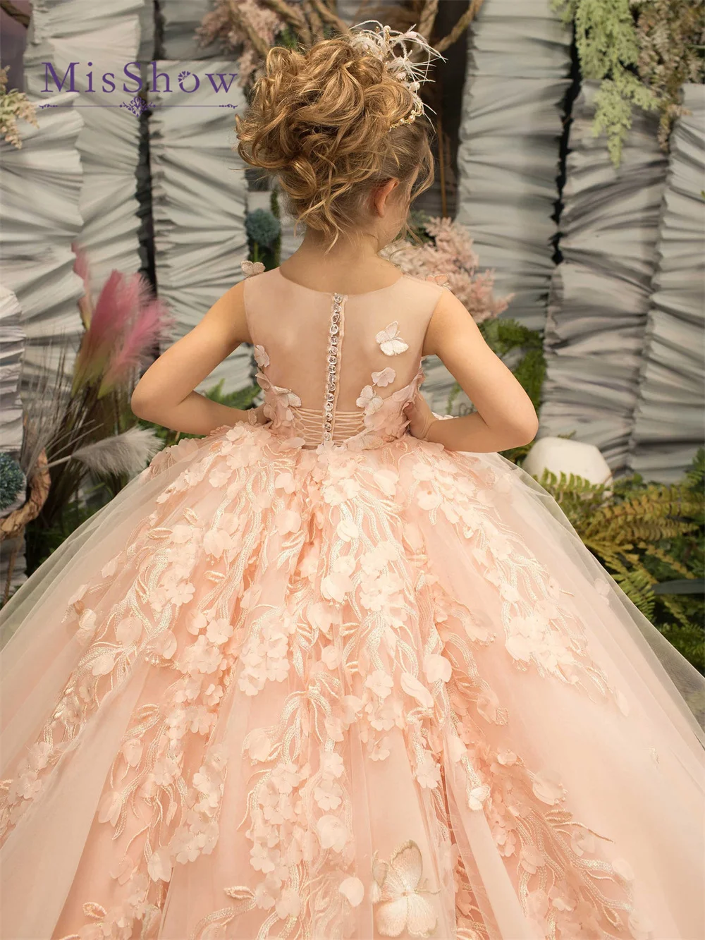 Top Trends: MisShow 3D Floral Embroidery Child Bridesmaid Flower Girl Dress For Wedding Fluffy Birthday Kid Princess Evening Prom Party Shoppable Styles