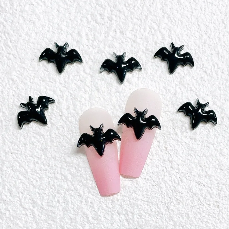 Top Trends: 30PCS 3D Black Bat Nail Charms Accessories Parts For Halloween Nail Art Decoration Design Supplies Material Manicure Decor Tool Shoppable Styles