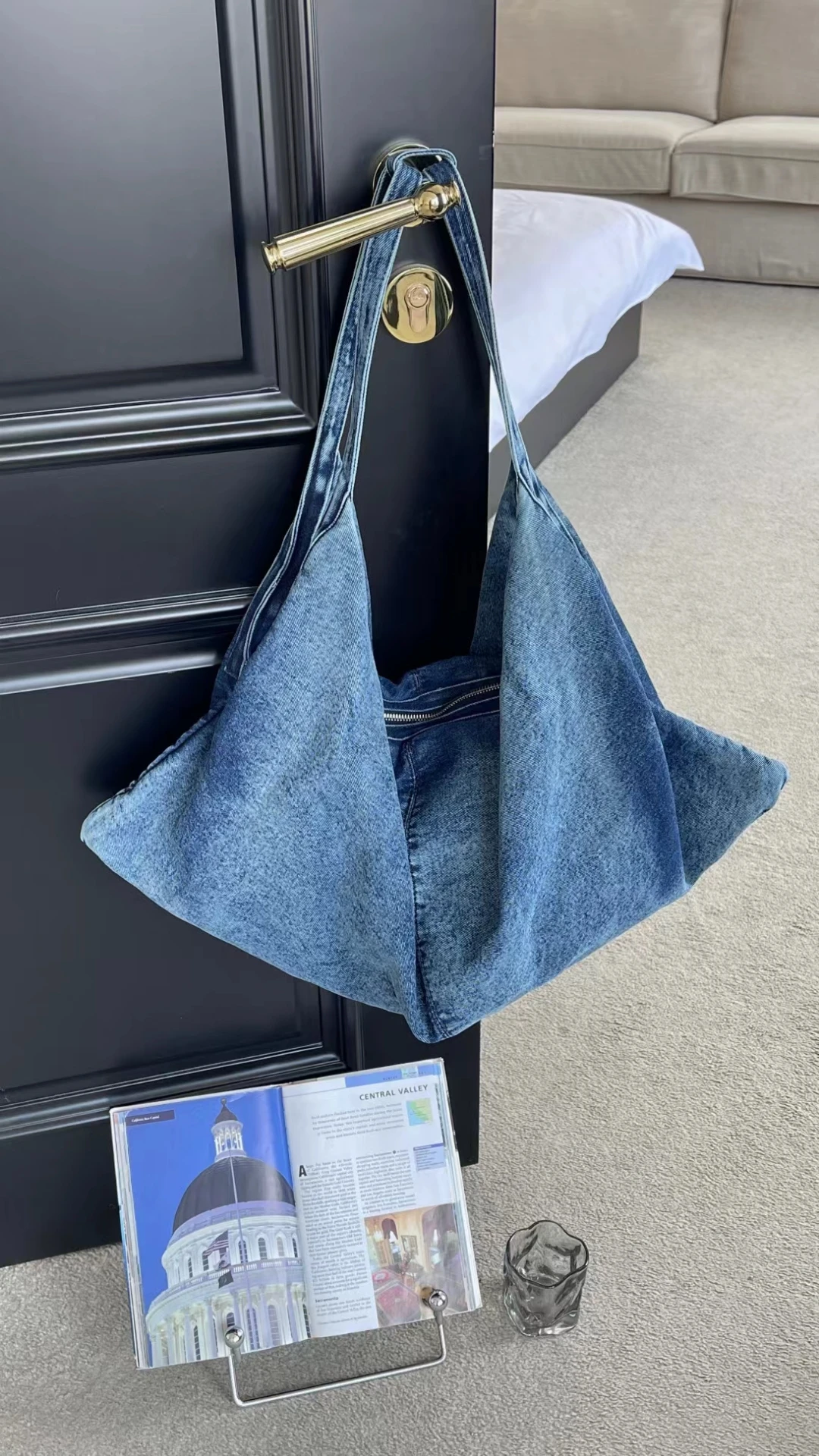 Top Trends: Large Capacity Denim Bag Fashion Dumpling Bag 2023 New Autumn And Winter Korean Style Casual Trend One-shoulder Armpit Bag Shoppable Styles