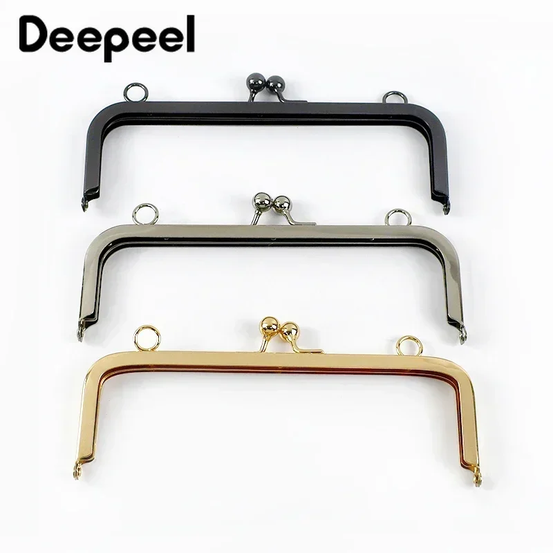 Top Trends: 1 / 2 / 3 / 5Pcs 10 / 15 / 19cm Square Metal Purse Handbag Handles Bag Kiss Clasp Lock Frame Handle DIY Wallet Sewing Hardware Accessories Shoppable Styles