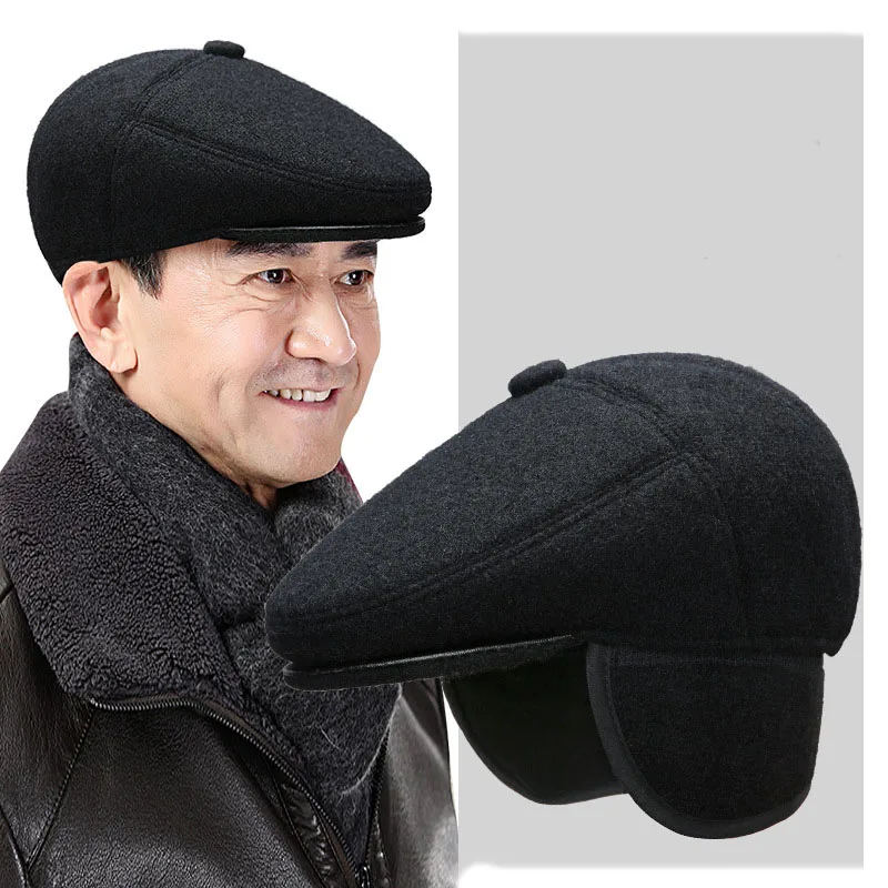 Top Trends: Middle-aged Elderly Duck Tongue Hat Men Winter Grandfather Man Gift Hat Dad With Ears Warm Forward Duck Tongue Cap Shoppable Styles