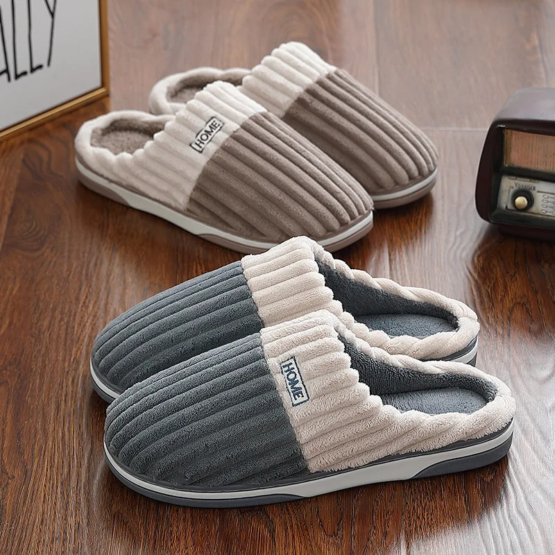 Top Trends: Big Size Women Men Home Slippers Winter Warm Plush Soft Comfort Shoes Couples Casual Bedroom Furry Thick Sole Non-Slip Slides Shoppable Styles