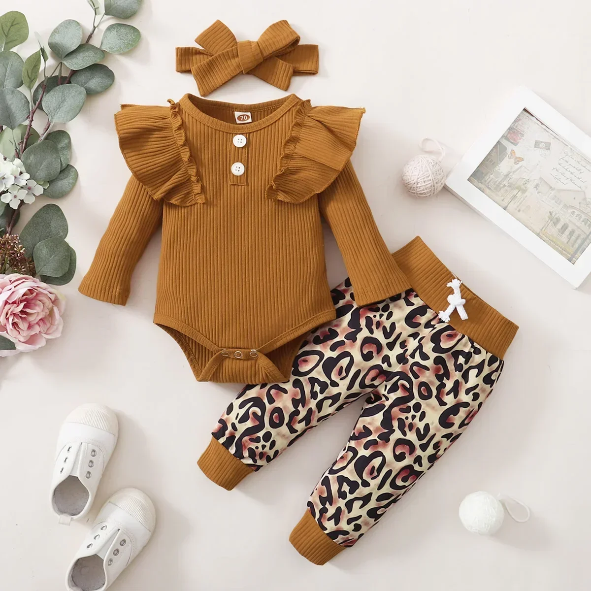 Top Trends: 3Pcs Newborn Girl Clothes Set 3 Months Baby Girl Clothes Toddler Girl Outfits Baby Bodysuit + Bow Pants Infant Kids Clothing 6M Shoppable Styles