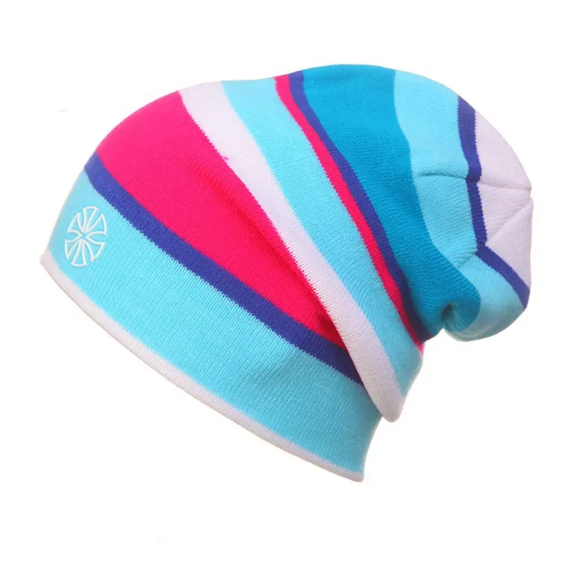 Top Trends: Helisopus Winter Rainbow Striped Warm Knitted Hat Without Brim Winter Ski Hat Fashion Color Men And Women Warm Elastic Hat Shoppable Styles - Image 5