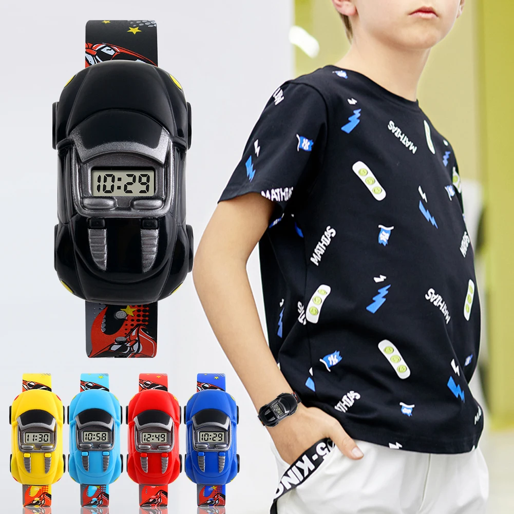 Top Trends: Creative Cartoon Car Children Watch Toy For Boy Baby Fashion Electronic Watches Innovative Car Shape Toy Watch Kids Xmas Gift Shoppable Styles