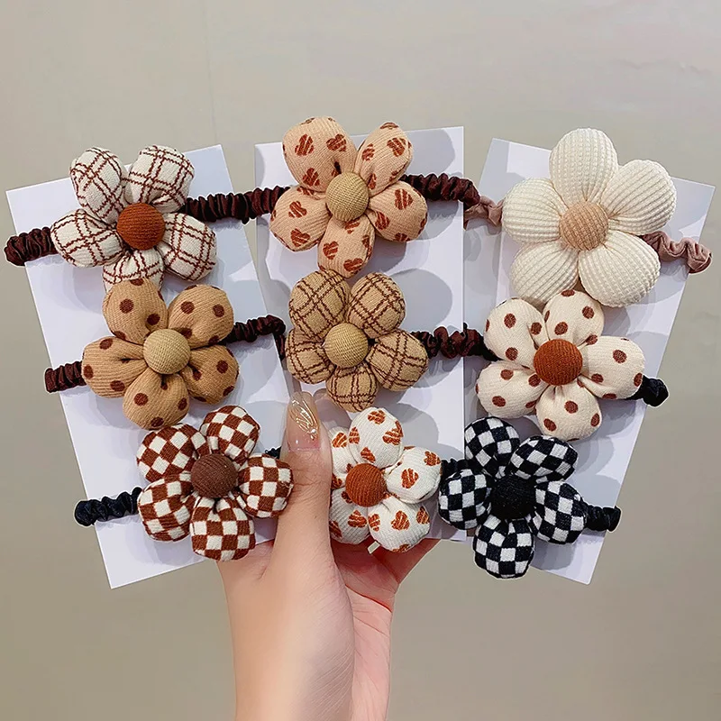 Top Trends: New Korea Fashion Flower Scrunchie Women Girls Elastic Hair Rubber Band Accessories Tie Hair Ring Rope Headdress Ponytail Holder Shoppable Styles