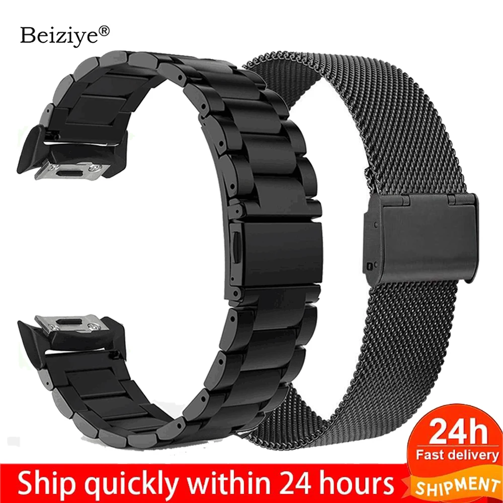 Top Trends: Beiziye Stainless Steel Smart Watch Band For Samsung Gear S2 SM-R720 SM-R730 With Adapter Connector Metal Sport Bracelet Strap Shoppable Styles