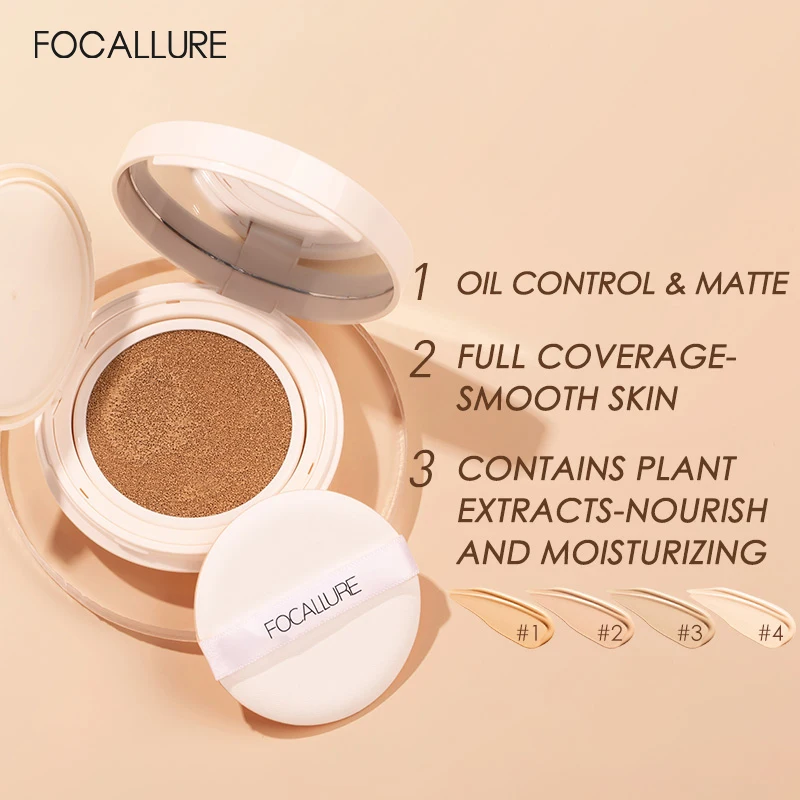 Top Trends: FOCALLURE Matte Poreless Air Cushion Full Coverage BB CC Cream Long-Lasting Moisturizing Oil Control Concealer Foundation Makeup Shoppable Styles - Image 3