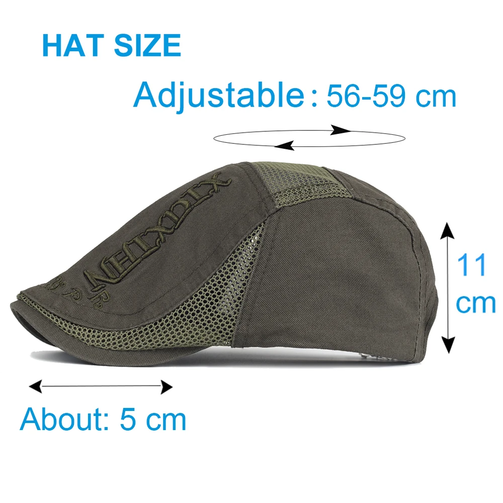 Top Trends: Letter Cotton Newsboy Caps Men Mesh Breathable Casual Fashion Beret Hat Golf Driving Cabbie Hat Flat Ivy Cap Spring Summer Shoppable Styles - Image 2