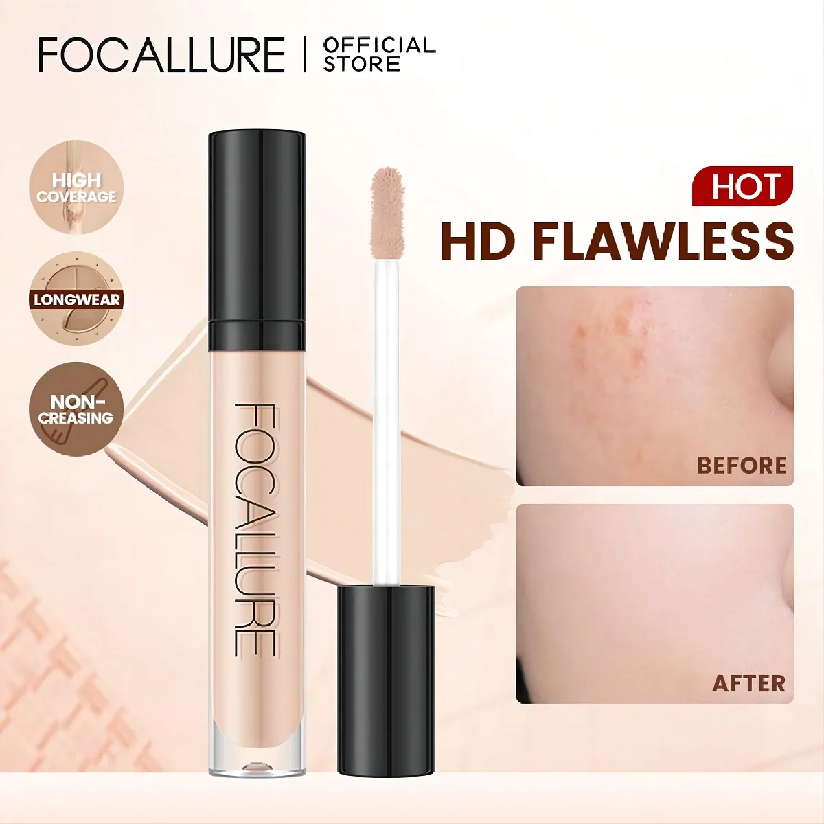 Top Trends: FOCALLURE 7 Colors Face Concealer Waterproof Full Coverage Long-lasting Moisturizing Smooth Liquid Foundation Makeup Cosmetics Shoppable Styles