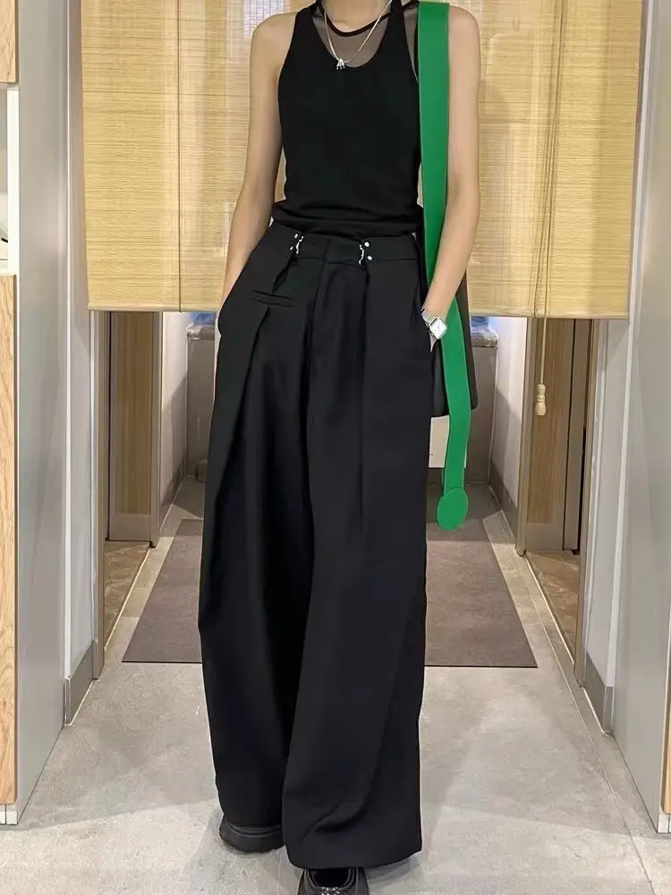 Top Trends: HOUZHOU Black Wide Leg Suit Pants Women Japanese Style Oversize Trousers Harajuku Fashion Gothic Streetwear Casual Office Ladies Shoppable Styles