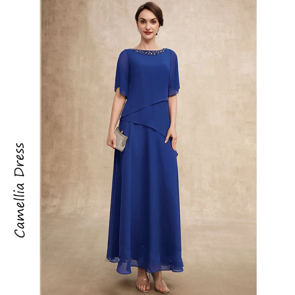 Top Trends: New Scoop Neck Mother Of The Bride Dress A Line Simple Formal Dresses Chiffon With Beading Vestidos Mae Da Noiva Casamentos Shoppable Styles