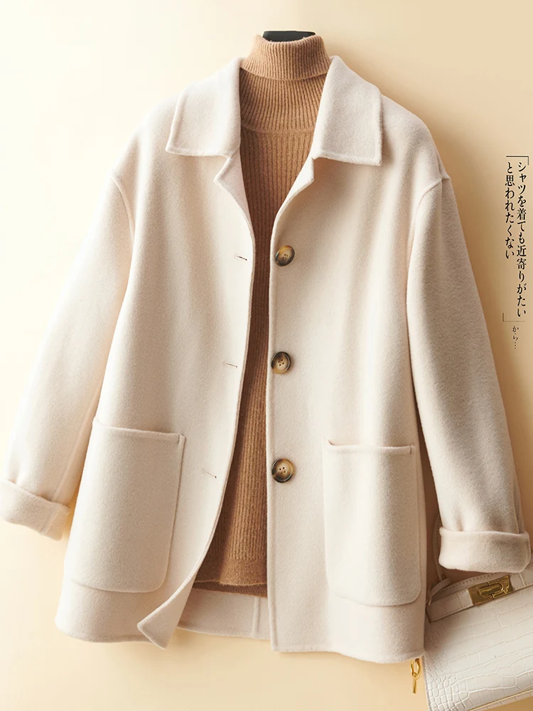 Top Trends: 2023 Autumn And Winter Best-Selling Women's Coat Pure Wool Woolen Coat Casual Short Col Claudine Top Commuter's All-Matching Shoppable Styles