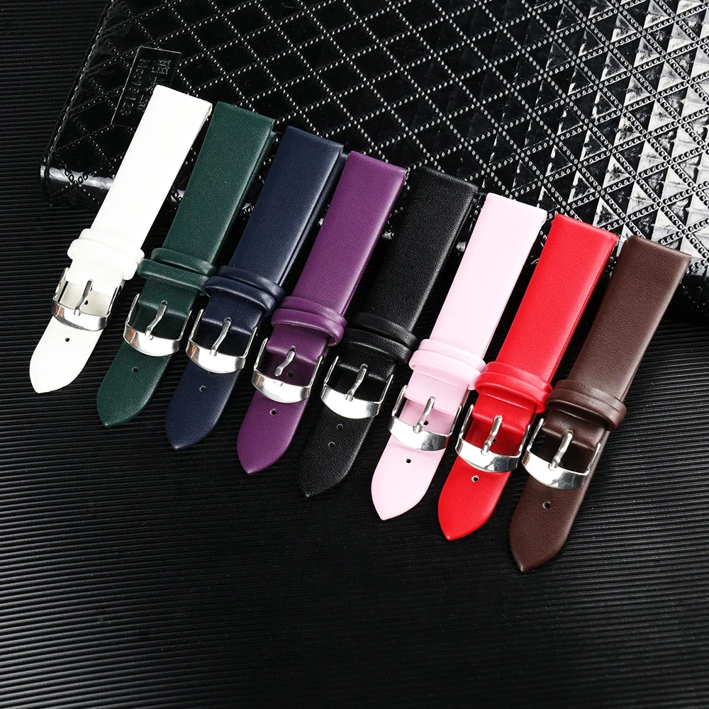 Top Trends: High Quality Soft Watch Strap 8mm 10mm 12mm 14mm 16mm 18mm 20mm 22mm 24mm Genuine Leather Brown Red Pink Black Watchband Shoppable Styles