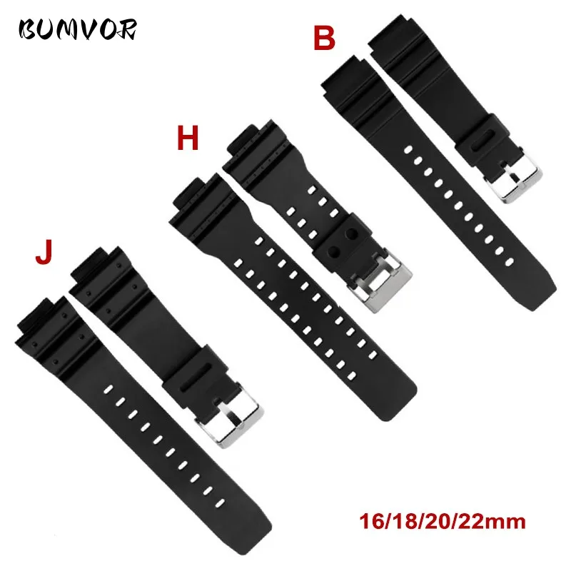 Top Trends: 16mm 18mm 20mm 22mm Rubber Silicone Strap Suitable For Casio Electronic Watch Band Sport Waterproof Wristband For Casio Watch Shoppable Styles