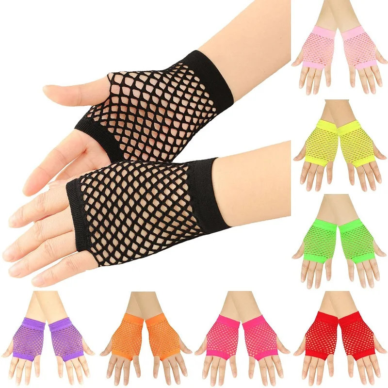 Top Trends: New Fishnet Gloves Red Black Girl Sheer Mesh Mittens Gloves Adult Woman Disguise Rock Fancy Night Club Party Sexy Fashion Gloves Shoppable Styles