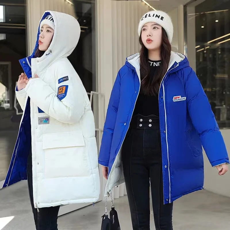 Top Trends: Two-sided Wear Cotton-padded Jacket Korean Winter Coat Women Thickened Parka Hooded Down Cotton Coat Windproof Puffer Jacket New Shoppable Styles