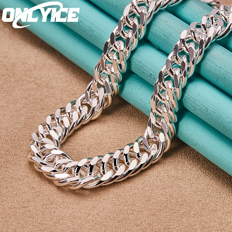 Top Trends: 925 Sterling Silver 50cm 10mm Cuban Chain Necklace For Man Fashion Jewelry Trend Personality Hip Hop Trendsetter Accessories Shoppable Styles